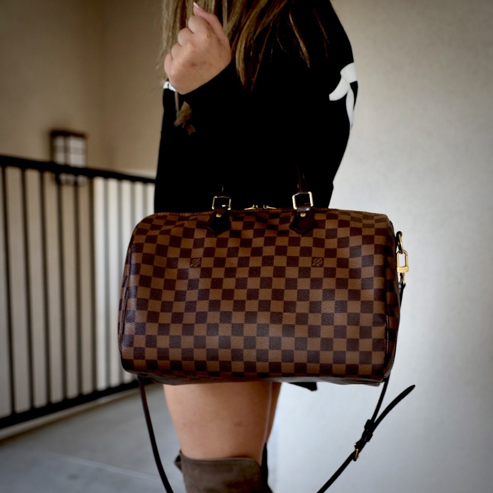 Authentic Louis Vuitton Speedy 35 Bandouliere (Damier Ebene)